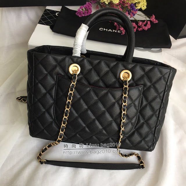 Chanel女包 香奈兒專櫃最新款購物小號手提包 Chanel菱格全皮肩背購物袋 57974  djc4256